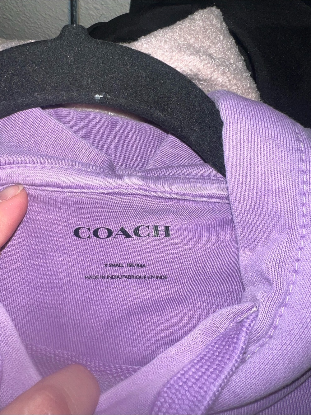 Coach Garment Dye Cropped Hoodie Sweatshirt in Purple - Picture 11 of 11